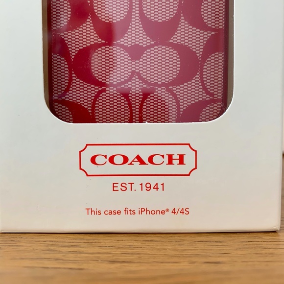 COACH Red/Red SIGNATURE Logo iPHONE 4/4S CASE - Picture 2 of 6
